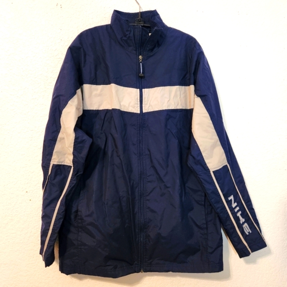 Vintage Nike 90s Navy/Light Blue/Gray‎ Mens's Windbreaker, Size L